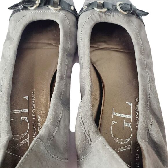 AGL Monika Suede Cap Toe Glitter Ballet Flats 40 10 - Picture 5 of 6